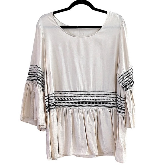 Jane and Delancey Ivory Embroidered Peplum Style Top
Size 1X - Picture 1 of 7